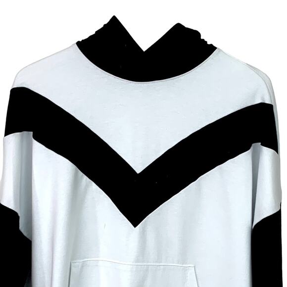 ID Ideology Men's Sweatshirt White Black Stripe Sweatshirt Hoodie Size Large - Picture 5 of 9